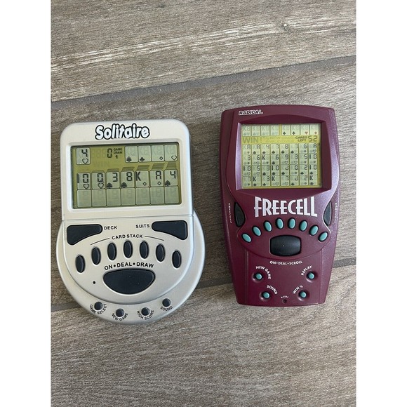 Radica Other - mega screen solitaire and Freecell Radica handheld games 1999 Tested Working